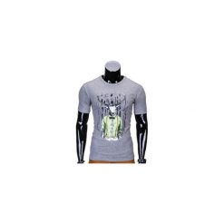 T-shirt męski z nadrukiem S813 - szary. Szare t-shirty męskie Ombre Clothing, s, z nadrukiem, bez kołnierzyka. Za 12,99 zł.