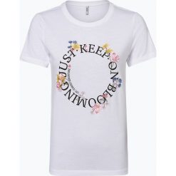 ONLY - T-shirt damski – Onlkita, biały. Białe t-shirty damskie ONLY, xs, z haftami, bez kołnierzyka. Za 49,95 zł.