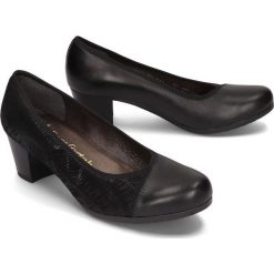 COMFORTABEL 730403-1 schwarz, czółenka damskie. Czółenka damskie Comfortabel, bez wzorów, ze skóry, bez obcasa. Za 299,90 zł.