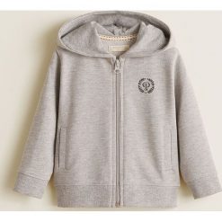Mango Kids - Bluza dziecięca MateoJ4 80-104 cm. Szare bluzy chłopięce marki Mango Kids, bez wzorów, z bawełny, z kapturem. Za 59,90 zł.
