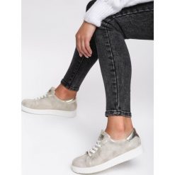 Złote Sneakersy Get In. Żółte buty sportowe damskie Renee, bez wzorów, sportowe. Za 89,99 zł.