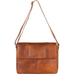 Skórzana torebka w kolorze brązowym - 37 x 26 x 7 cm. Brązowe torby męskie na ramię marki Bloomsbury, w paski, ze skóry. W wyprzedaży za 337,95 zł.