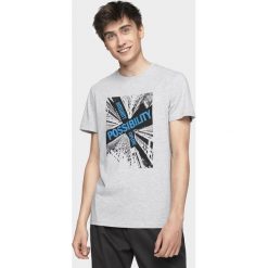 T-shirt męski TSM005 - chłodny jasny szary melanż. Szare koszulki męskie xxl, melanż. W wyprzedaży za 39,99 zł.