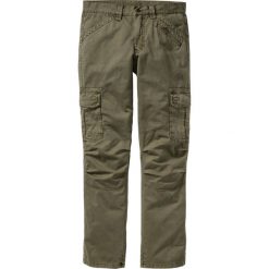 Spodnie bojówki Loose Fit Straight bonprix zielony khaki. Zielone spodnie męskie bonprix, m. Za 179,99 zł.