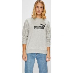 Puma - Bluza. Szare bluzy z nadrukiem damskie marki Puma, l, z bawełny, bez kaptura. W wyprzedaży za 169,90 zł.
