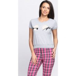 Bluzki damskie: Szary T-shirt Beady Eyes