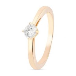 Piękny Złoty Pierścionek - złoto 585, New diamond by w.kruk 0,20ct. Żółte pierścionki damskie W.KRUK, z brylantem, złote. Za 1990,00 zł.