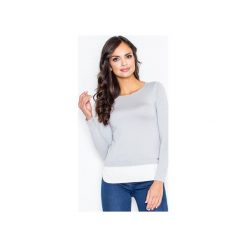 Bluzka M374 Ciemny Szary. Szare bluzki damskie FIGL, s, bez wzorów, z jeansu, z asymetrycznym kołnierzem, z długim rękawem. Za 89,00 zł.