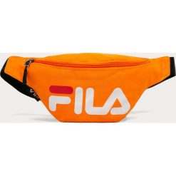 Fila - Nerka. Pomarańczowe nerki damskie Fila, w paski, z poliesteru, z nadrukiem, bez dodatków. Za 89,90 zł.