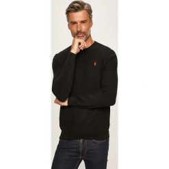 Polo Ralph Lauren - Sweter. Czarne swetry męskie Polo Ralph Lauren, s, bez wzorów, z bawełny, z okrągłym kołnierzem, bez kaptura. Za 639,90 zł.