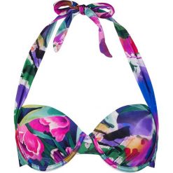 Biustonosz bikini z kolorowym wzorem. Szare biustonosze z fiszbinami marki Short Stories, w kolorowe wzory, z materiału. W wyprzedaży za 130,95 zł.