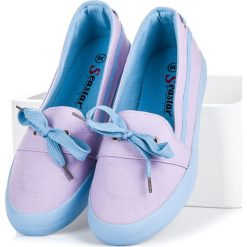 Trampki damskie slip on: Fioletowe wsuwane trampki MICHAELA