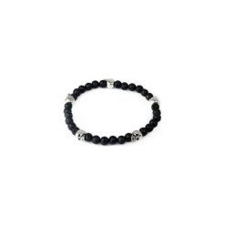 Bransoletka Męska Lawa czaszki. Czarne bransoletki męskie Brazi druse jewelry, z lawą, ze stali. Za 85,00 zł.