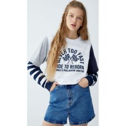 Koszulka Marc Márquez z rękawami w różnych kolorach. Niebieskie t-shirty damskie marki Pull&Bear. Za 59,90 zł.