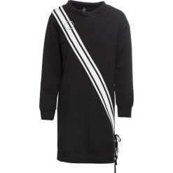 Sukienka dresowa bonprix czarny. Czarne sukienki damskie bonprix, w paski, z dresówki, sportowe, bez kołnierzyka, bez rękawów, sportowe. Za 109,99 zł.