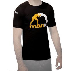 Koszulki sportowe męskie: Manto Koszulka męska Short Sleeve Rashguard Logo czarna r. L (MNR811)