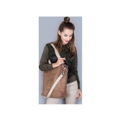 Torba simple brown. Pomarańczowe torebki klasyczne damskie drops, w paski, z bawełny. Za 155,00 zł.
