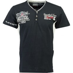 Koszulka "Jideal" w kolorze granatowym. Niebieskie koszulki męskie Geographical Norway Men, m, z haftami, z bawełny, bez kołnierzyka, bez rękawów. W wyprzedaży za 55,95 zł.