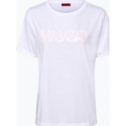 HUGO - T-shirt damski – Denalisa_4, biały. Białe t-shirty damskie HUGO, l, bez wzorów, bez kołnierzyka. Za 179,95 zł.
