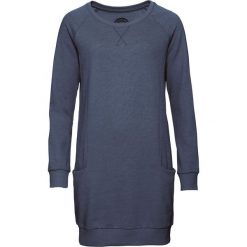 Sukienka dresowa, długi rękaw bonprix indygo. Niebieskie sukienki damskie bonprix, bez wzorów, z dresówki, bez kołnierzyka, z długim rękawem, długie, maxi. Za 79,99 zł.