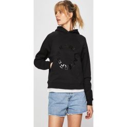 Karl Lagerfeld - Bluza. Czarne bluzy damskie KARL LAGERFELD, s, z nadrukiem, z bawełny, bez rękawów, z kapturem. W wyprzedaży za 499,90 zł.