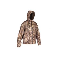 Kurtka myśliwska 100 WTP camo. Zielone kurtki sportowe męskie SOLOGNAC, m, bez wzorów, z poliesteru, bez kaptura. Za 199,99 zł.