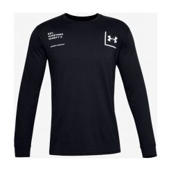 Under Armour 1996 Koszulka Czarny. Czarne podkoszulki męskie Under Armour, s, z nadrukiem, z bawełny, z długim rękawem. Za 137,95 zł.