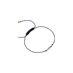 Bransoletka Tanzanit Sznurek. Fioletowe bransoletki damskie Brazi druse jewelry, z nylonu, z tanzanitem, złote. Za 70,00 zł.