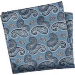 Niebieska, Miętowa Męska Poszetka -ALTIES- Elegancka w Pasiley, Łezki POSZALTTANIA0392. Niebieskie poszetki męskie Alties, bez wzorów, z materiału, eleganckie. Za 16,90 zł.