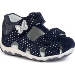 Sandały SUPERFIT - 6-09041-80 M Blau. Niebieskie sandały dziewczęce Superfit, ze skóry, bez zapięcia. W wyprzedaży za 169,00 zł.