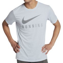 Nike Koszulka Do Biegania M Nk Dry Tee Dbl Swoosh L. Szare koszulki sportowe męskie marki Nike, m, z materiału, do biegania, dri-fit (nike). W wyprzedaży za 79,00 zł.