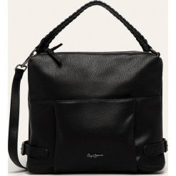 Pepe Jeans - Torebka Braid. Czarne torby damskie na zakupy Pepe Jeans, w paski, z poliesteru, na ramię, bez dodatków. Za 399,90 zł.