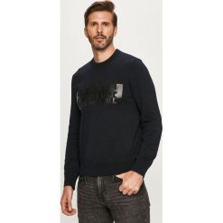 Armani Exchange - Sweter. Czarne swetry męskie Armani Exchange, s, z aplikacjami, z bawełny, z okrągłym kołnierzem, bez kaptura. Za 529,90 zł.