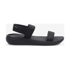 Crocs LiterRide Sandały Czarny. Czarne sandały damskie Crocs, w paski, z materiału, bez obcasa, z paskami. Za 231,95 zł.