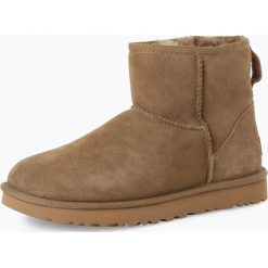 UGG - Skórzane kozaki damskie – Classic Mini II, brązowy. Kozaki damskie Ugg. Za 749,95 zł.