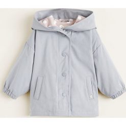 Mango Kids - Kurtka dziecięca Bonie 80-104 cm. Szare kurtki dziewczęce marki Mango Kids, bez wzorów, z bawełny, krótkie, bez kaptura. Za 119,90 zł.