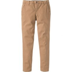 Spodnie ze stretchem chino Slim Fit Straight bonprix wielbłądzia wełna. Brązowe rurki męskie marki bonprix, m, z wełny. Za 44,99 zł.