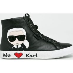 Karl Lagerfeld - Buty Skool Karl Ikonic Hi Lace. Czarne buty sportowe damskie KARL LAGERFELD, bez wzorów, ze skóry, sportowe. Za 769,90 zł.