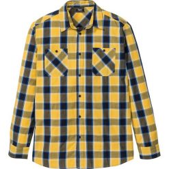 Koszula z długim rękawem w kratę bonprix żółty złocisty - ciemnoniebieski w kratę. Żółte koszule męskie bonprix, xl, bez wzorów, bez kołnierzyka, z długim rękawem. Za 74,99 zł.