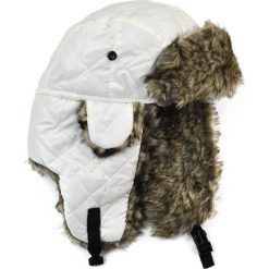 Czapka damska Uszanka Dama pik biało-brązowa. Szare czapki zimowe damskie marki Art of Polo, z wełny. Za 37,60 zł.