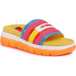 Klapki LOVE MOSCHINO - JA28215G0AJS460A Rete. Różowe klapki damskie Love Moschino, bez wzorów, ze skóry ekologicznej, bez obcasa. W wyprzedaży za 639,00 zł.