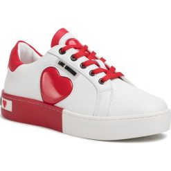 Sneakersy LOVE MOSCHINO - JA15023G1AIF110C Bian/Rosso. Białe półbuty damskie Love Moschino, ze skóry ekologicznej. Za 799,00 zł.