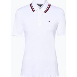 Tommy Hilfiger - Damska koszulka polo, czarny. Czarne koszulki damskie polo TOMMY HILFIGER, xl, bez wzorów, prążkowane, bez rękawów. Za 279,95 zł.