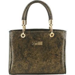 Skórzana torebka w kolorze złotym - (S)30 x (W)22 x (G)12 cm. Żółte torebki klasyczne damskie Bosccolo, w paski, ze skóry, bez dodatków. W wyprzedaży za 339,95 zł.