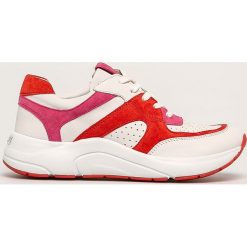 Caprice - Buty skórzane. Białe buty sportowe damskie Caprice, bez wzorów, ze skóry, sportowe. W wyprzedaży za 249,90 zł.