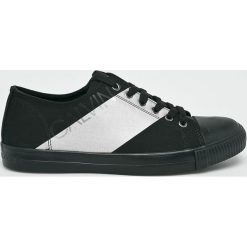 Calvin Klein Jeans - Tenisówki. Czarne trampki męskie Calvin Klein Jeans, bez wzorów, z jeansu, na sznurówki. W wyprzedaży za 299,90 zł.
