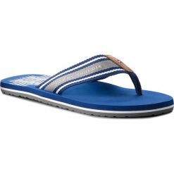 Japonki TOMMY HILFIGER - Th Print Beach Sandal FM0FM01799 Monaco Blue 408. Szare klapki męskie TOMMY HILFIGER, bez wzorów, ze skóry. W wyprzedaży za 139,00 zł.