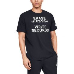 Under Armour Write Records Koszulka Czarny. Czarne podkoszulki męskie Under Armour, l, z nadrukiem, z elastanu, z krótkim rękawem. Za 119,95 zł.