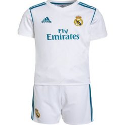 Adidas Performance REAL MADRID SET Krótkie spodenki sportowe white/vivid teal. Białe spodenki chłopięce adidas Performance, z materiału, sportowe. W wyprzedaży za 215,20 zł.