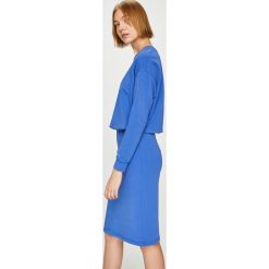 Answear - Sukienka Watch Me. Szare sukienki dzianinowe ANSWEAR, na co dzień, l, casualowe, z okrągłym kołnierzem, mini, proste. W wyprzedaży za 89,90 zł.